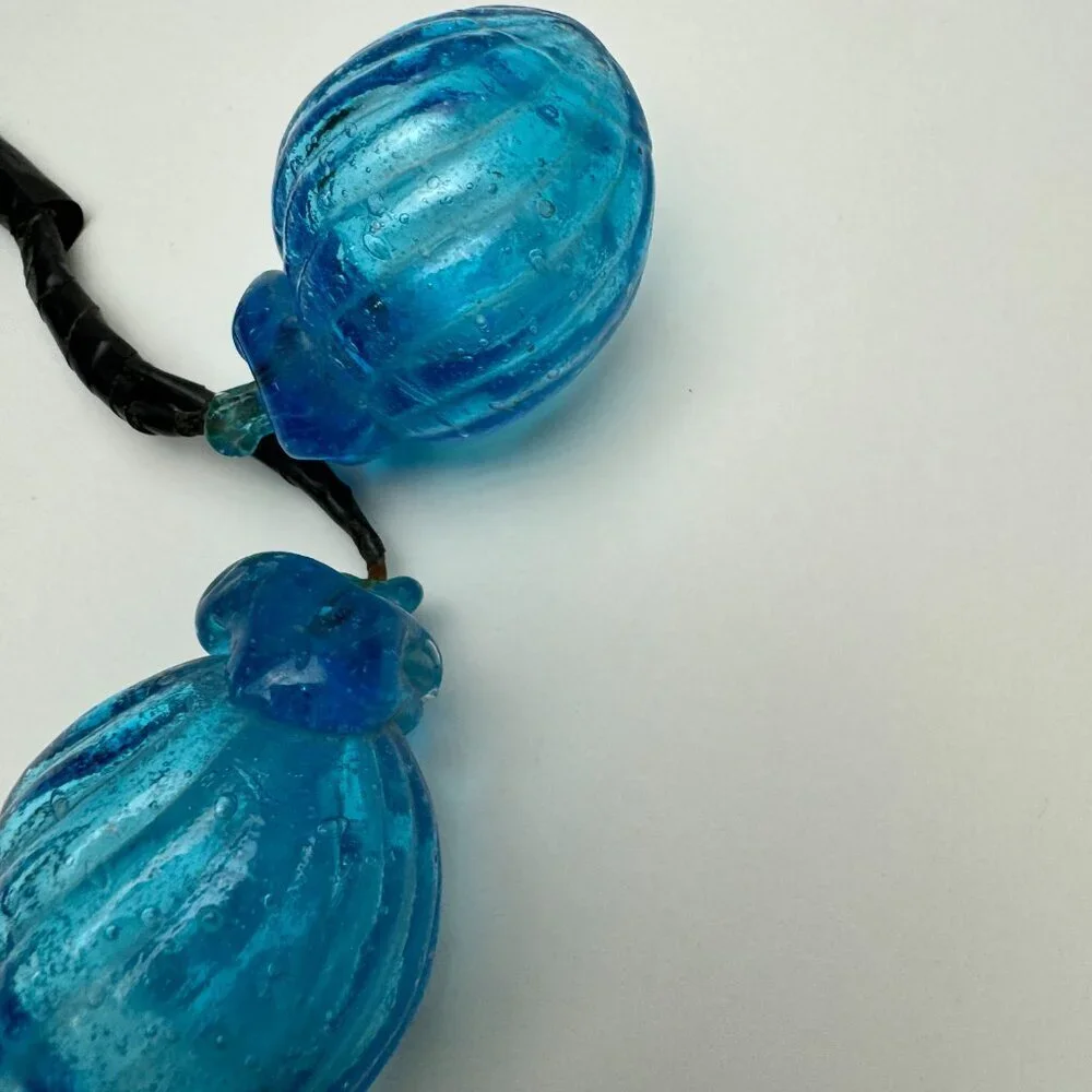 RARE Vintage ART Blue Glass 